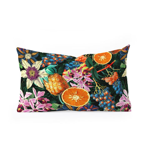 Burcu Korkmazyurek Tropical Orange Garden Oblong Throw Pillow
