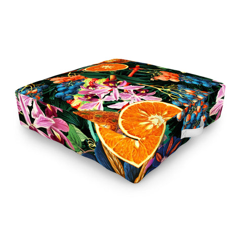 Burcu Korkmazyurek Tropical Orange Garden Outdoor Floor Cushion
