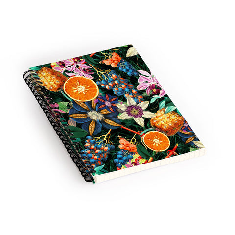 Burcu Korkmazyurek Tropical Orange Garden Spiral Notebook