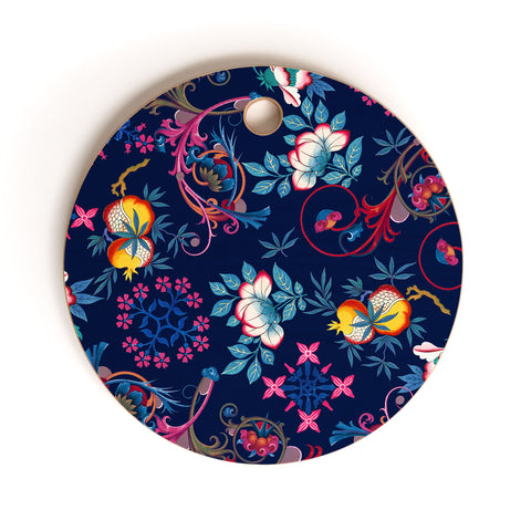 Burcu Korkmazyurek Victorian Midnight Cutting Board Round