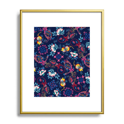 Burcu Korkmazyurek Victorian Midnight Metal Framed Art Print