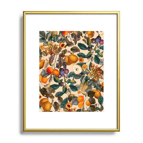 Burcu Korkmazyurek Vintage Fruit Pattern IX Metal Framed Art Print