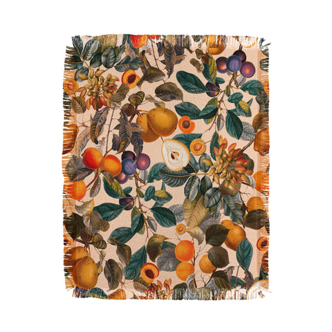 Burcu Korkmazyurek Vintage Fruit Pattern IX Throw Blanket