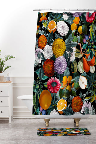 Burcu Korkmazyurek Vintage Fruit Pattern VII Shower Curtain And Mat