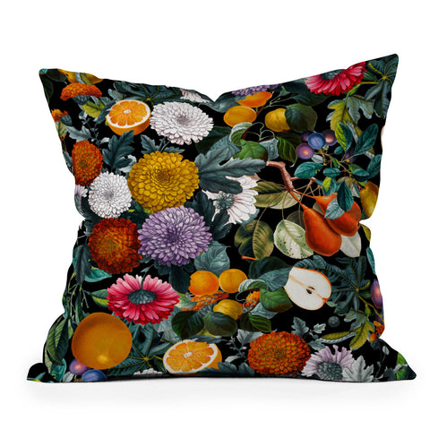 Burcu Korkmazyurek Vintage Fruit Pattern VII Throw Pillow