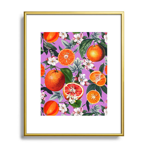 Burcu Korkmazyurek Vintage Fruit Pattern X Metal Framed Art Print
