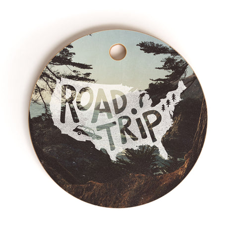 Cabin Supply Co Road Trip USA big sur Cutting Board Round