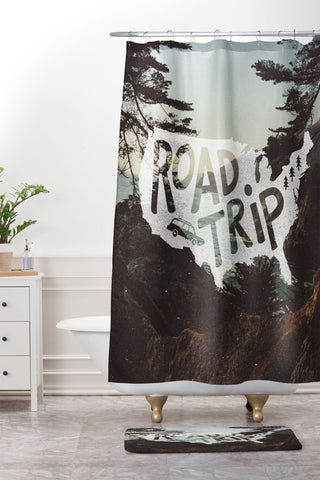 Cabin Supply Co Road Trip USA big sur Shower Curtain And Mat