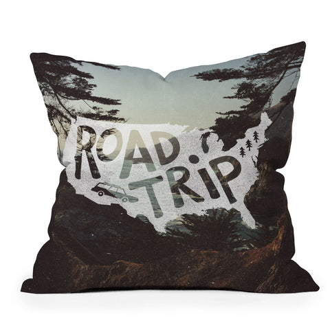Cabin Supply Co Road Trip USA big sur Throw Pillow