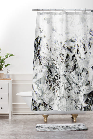 Caleb Troy Aluminum Diamonds Shower Curtain And Mat
