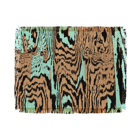 Caleb Troy Aqua Chocolate Safari Throw Blanket