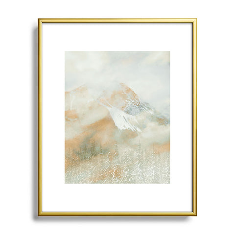 Caleb Troy Banff Gold Painted Christmas Metal Framed Art Print