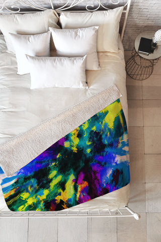 Caleb Troy Bat Crazy Clouds Fleece Throw Blanket