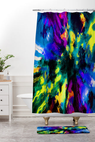 Caleb Troy Bat Crazy Clouds Shower Curtain And Mat