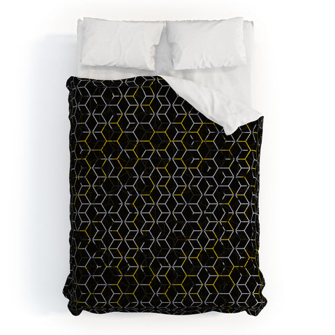 Caleb Troy Black And Yellow Beehive Comforter