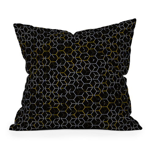 Caleb Troy Black And Yellow Beehive Throw Pillow