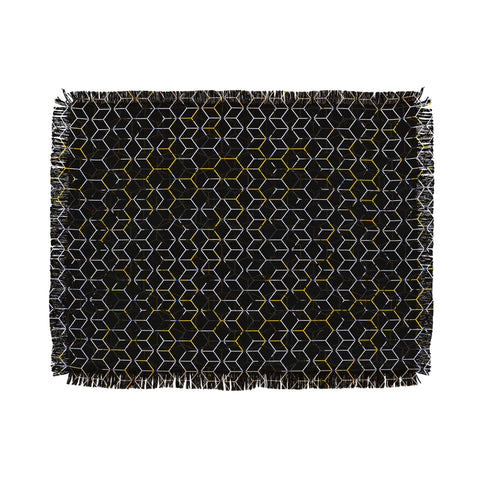 Caleb Troy Black And Yellow Beehive Throw Blanket