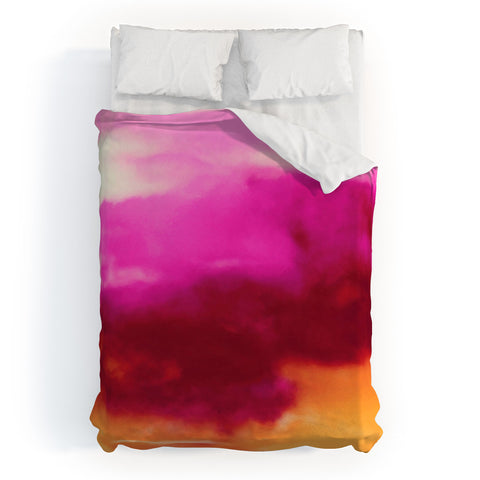Caleb Troy Cherry Rose Painted Clouds Duvet Cover