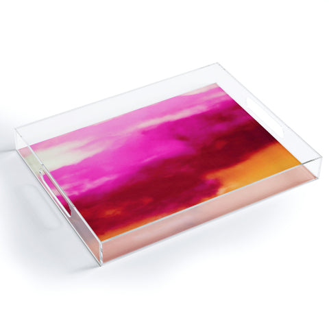 Caleb Troy Cherry Rose Painted Clouds Acrylic Tray