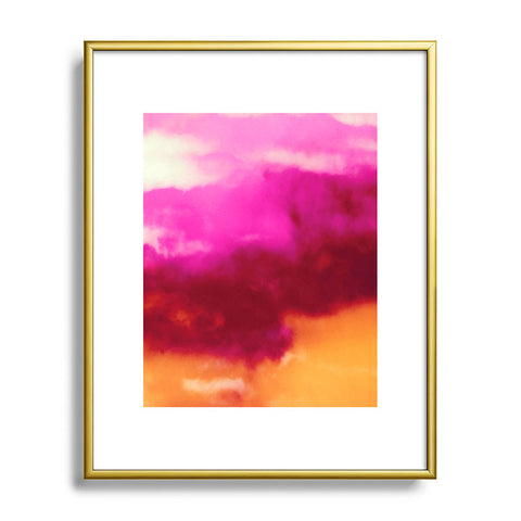 Caleb Troy Cherry Rose Painted Clouds Metal Framed Art Print