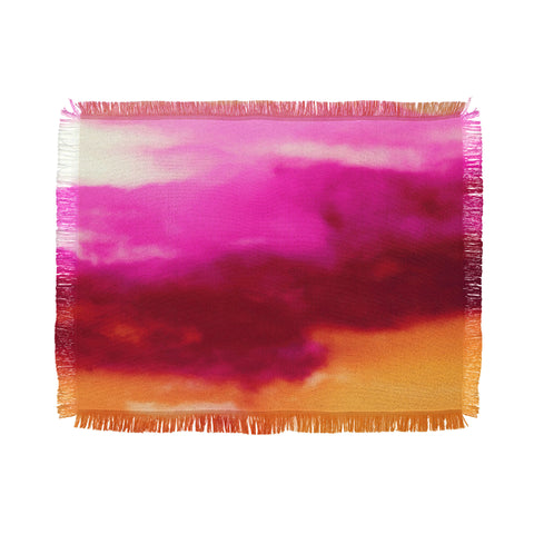 Caleb Troy Cherry Rose Painted Clouds Throw Blanket