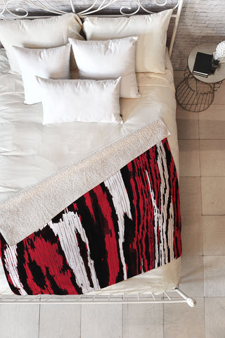Caleb Troy Crimson Coal Splinters Fleece Throw Blanket