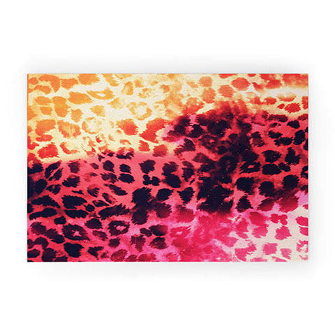 Caleb Troy Leopard Storm Fire Welcome Mat