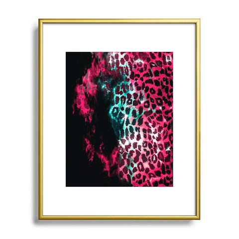 Caleb Troy Leopard Storm Pink Metal Framed Art Print