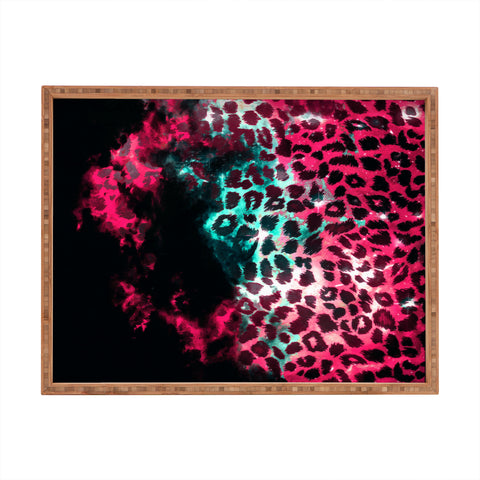 Caleb Troy Leopard Storm Pink Rectangular Tray