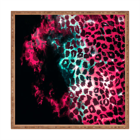 Caleb Troy Leopard Storm Pink Square Tray