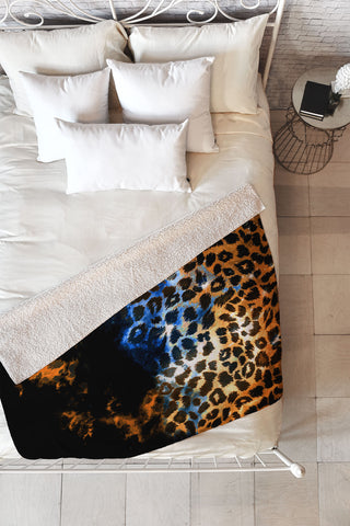 Caleb Troy Leopard Storm Fleece Throw Blanket
