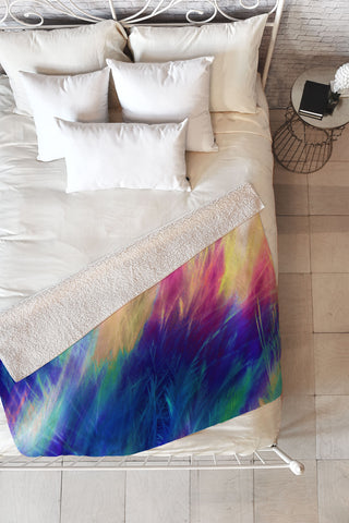 Caleb Troy Paint Feathers In The Sky Fleece Throw Blanket