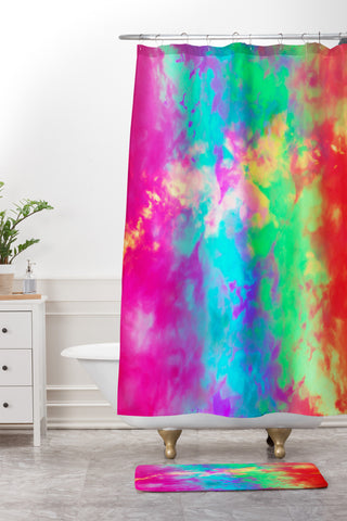 Caleb Troy Painted Clouds Vapors II Shower Curtain And Mat