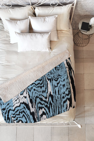 Caleb Troy Placid Blue Safari Fleece Throw Blanket