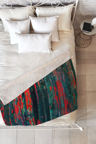 Caleb Troy Red Splinters Fleece Throw Blanket