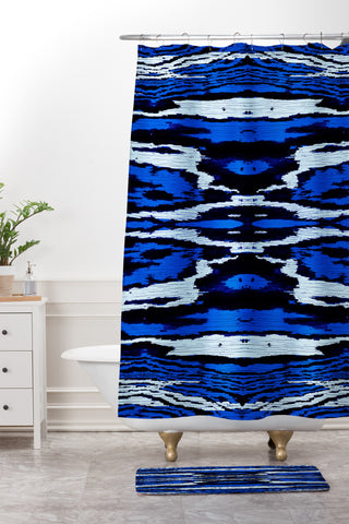 Caleb Troy Royal Coal Splinters Shower Curtain And Mat