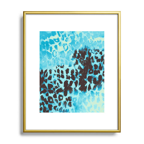 Caleb Troy Snow Leopard Metal Framed Art Print