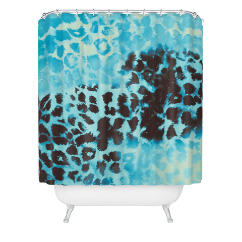 Caleb Troy Snow Leopard Shower Curtain