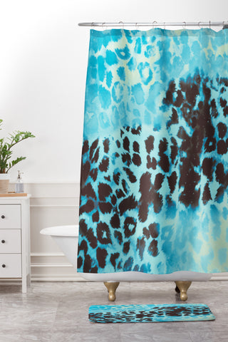 Caleb Troy Snow Leopard Shower Curtain And Mat