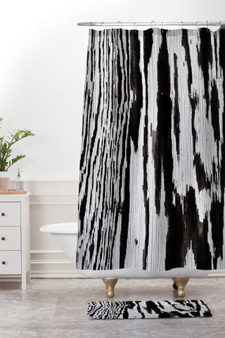 Caleb Troy Splintered Maze Shower Curtain And Mat