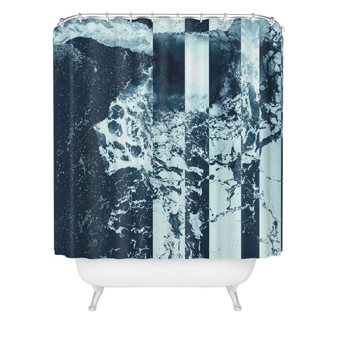 Caleb Troy Swell Zone Spatter Shower Curtain