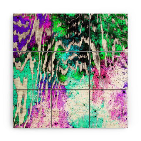 Caleb Troy Techno Zebra Stars 1 Wood Wall Mural