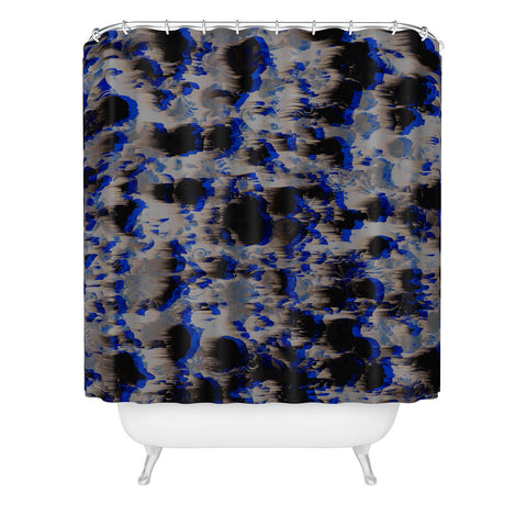 Caleb Troy Tossed Boulders Blue Shower Curtain