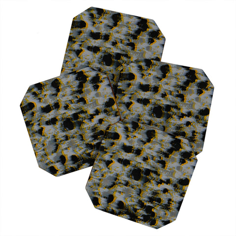 Caleb Troy Tossed Boulders Yellow Coaster Set