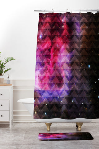 Caleb Troy Tribal Galaxy Elevator Shower Curtain And Mat