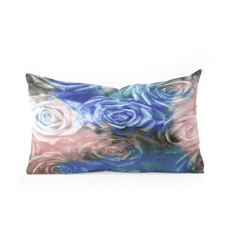Caleb Troy Wintertide Roses Oblong Throw Pillow