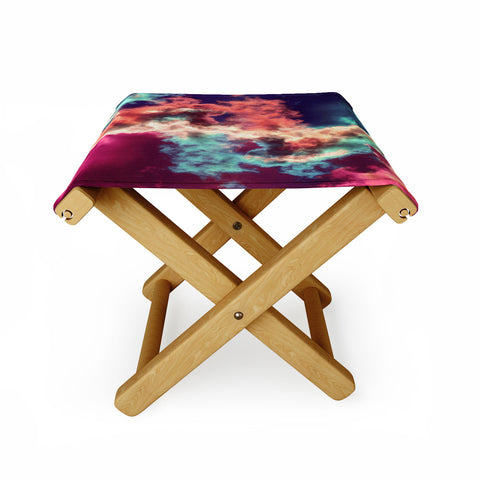 Caleb Troy Yin Yang Painted Clouds Folding Stool