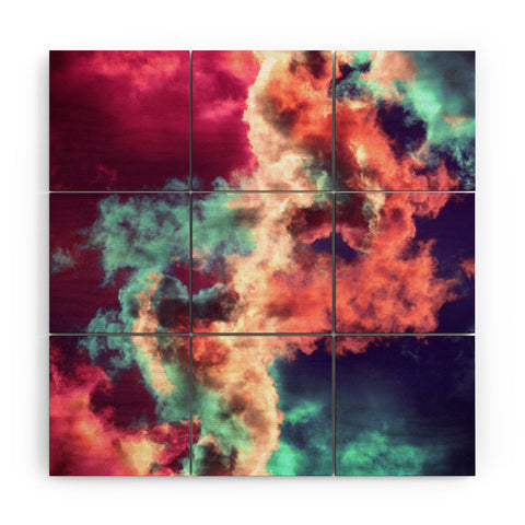 Caleb Troy Yin Yang Painted Clouds Wood Wall Mural