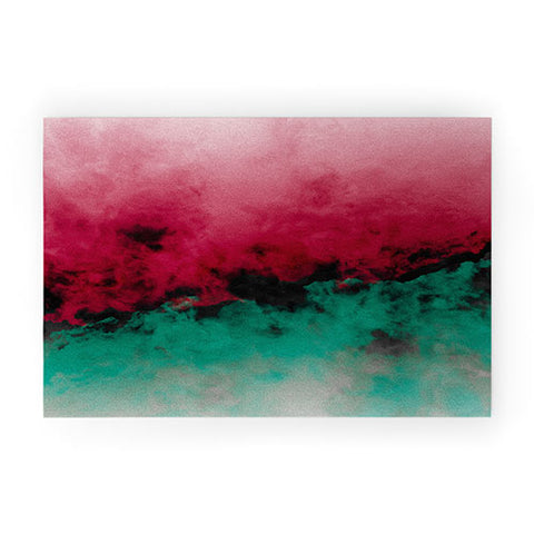 Caleb Troy Zero Visibility Poinsettia Ombre Welcome Mat
