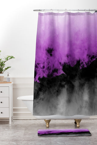 Caleb Troy Zero Visibility Radiant Orchid Shower Curtain And Mat